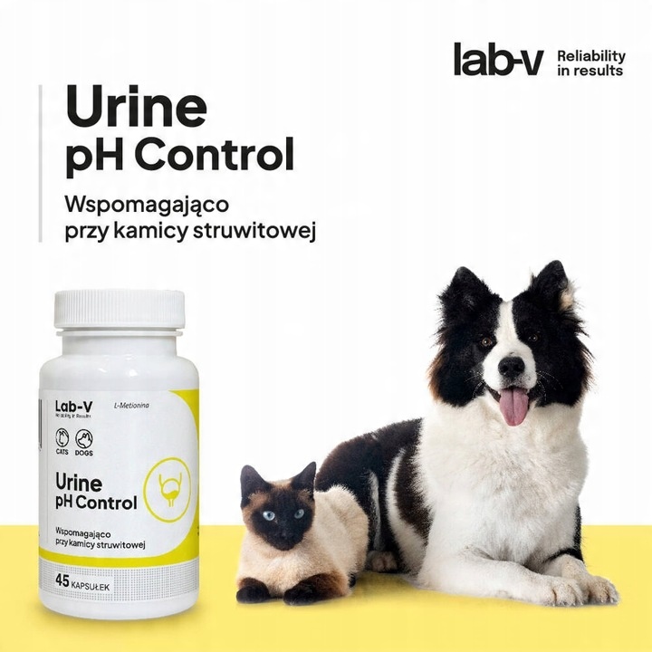 LAB-V URINE pH CONTROL PRZY KAMICY STRUWITOWE DLA PSA I KOTA 45 kapsułek