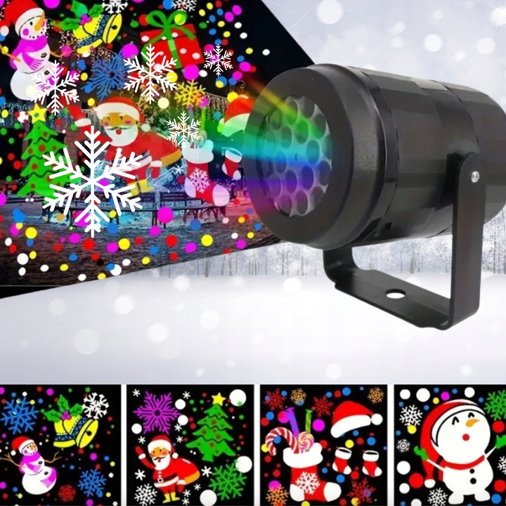 PROJEKTOR ŚWIĄTECZNY LED PŁATKI ŚNIEGU RZUTNIK LASEROWY NA DOM ZEWNĘTRZNY