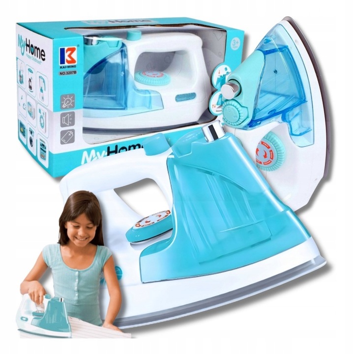 Zestaw ŻELAZKO zabawkowe INTERAKTYWNE + Deska do prasowania ZABAWKOWA