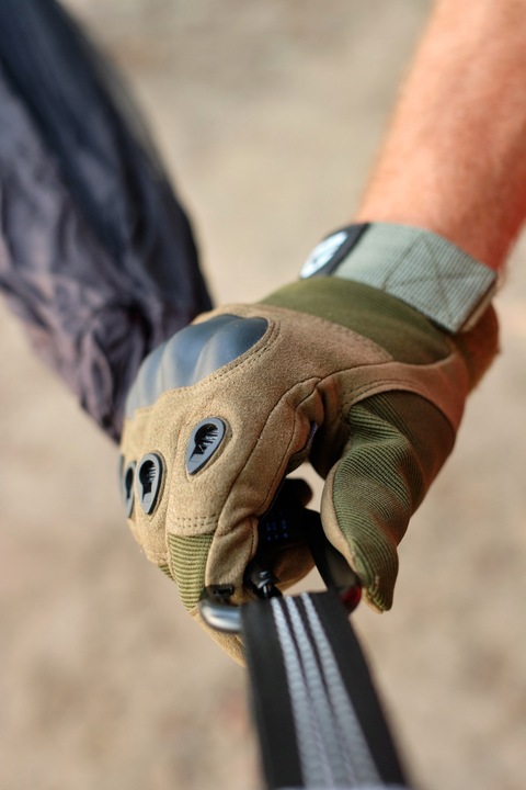 Rękawiczki taktyczne militarne bojowe zielone M