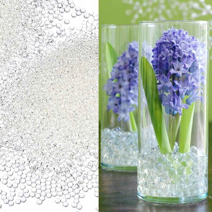 Kulki żelowe do kwiatów HYDROŻELOWE ziema hydrożel - bezbarwne 50000 sztuk