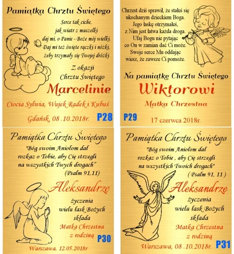 Łańcuszek Złoty 333 Krzyżyk Chrzest Komunia Grawer