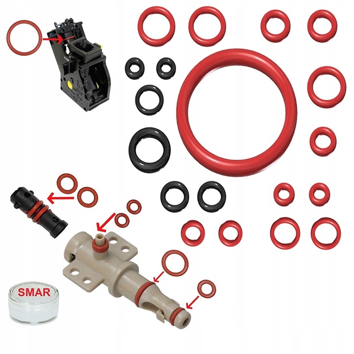 Zestaw komplet uszczelek + smar ekspres Saeco/ Philips LatteGo ORINGI