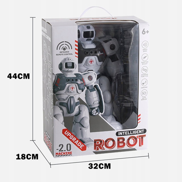 MULTIFUNKCYJNY ROBOT STEROWANY STRZELA STRZAŁKAMI PARĄ PILOT PROGRAMOWANIE