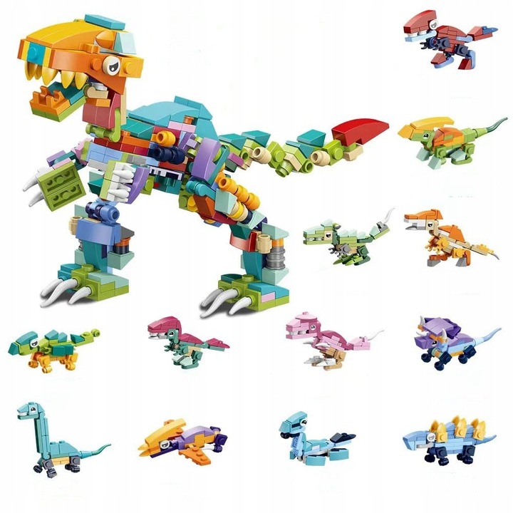 KALENDARZ ADWENTOWY 24 ELEMENTY KLOCKI DINOZAUR SAMOCHODY