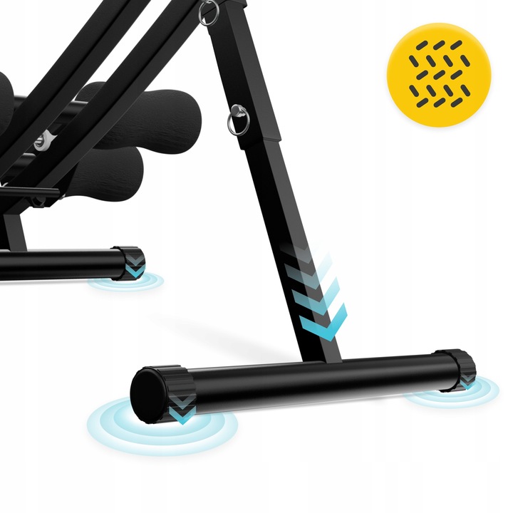 TRENAŻER MIĘŚNI BRZUCHA REGULOWANY SKŁADANY DO ĆWICZEŃ Z LICZNIKIEM 4FIZJO