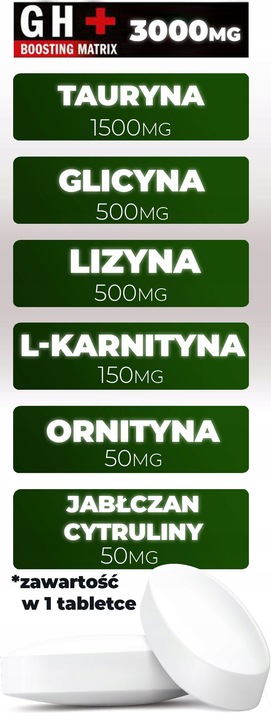 AMINOKWASY Mocna Formuła BCAA EAA HORMON GH KREATYNA EAA CAŁODZIENNE, igf1