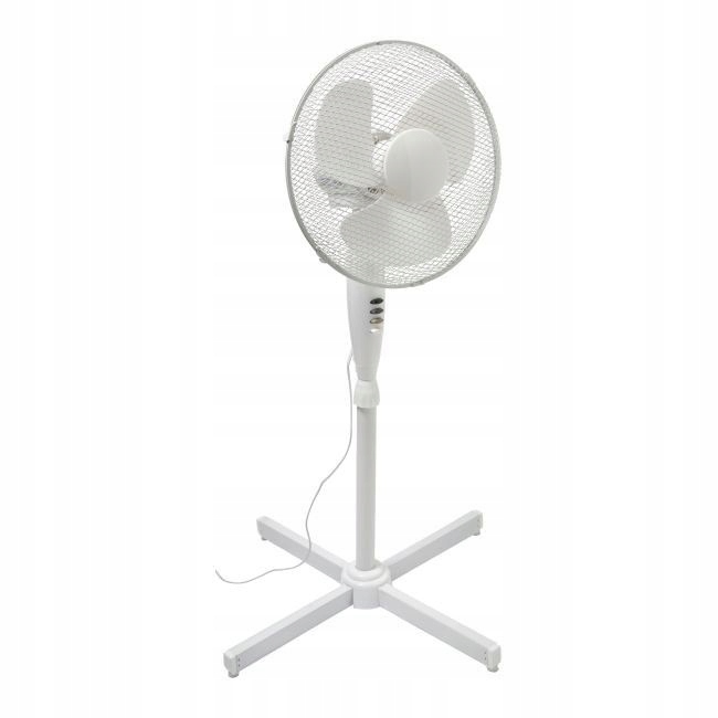 DUŻY WENTYLATOR BIUROWY WIATRAK PODŁOGOWY STOJĄCY DO DOMU BIURA BIAŁY