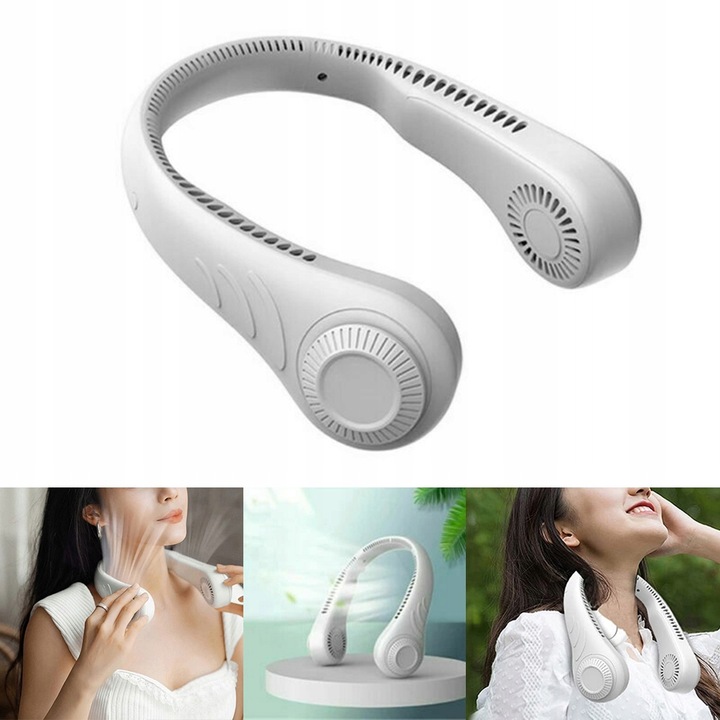 PRZENOŚNY WENTYLATOR NA SZYJĘ MINI BEZŁOPATKOWY CHŁODZIARKA AKUMULATOROWY