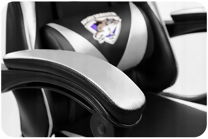 Fotel GAMINGOWY komputerowy OBROTOWY biurowy krzesło gracza + MASAŻ PLECÓW!