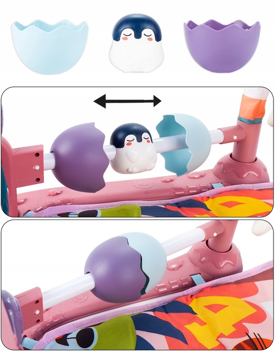 MATA EDUKACYJNA INTERAKTYWNA Z PIANINKIEM GRZECHOTKI GRYZAKI DLA NIEMOWLĄT