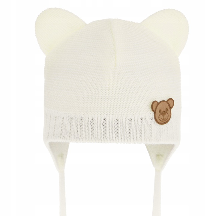 Czapka CZAPECZKA NIEMOWLĘCA dla niemowlaka Z USZAMI wiosna jesień 38-40