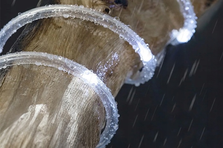 WĄŻ LED ŚWIETLNY ZEWNĘTRZNY TAŚMA ŁAŃCUCH LAMPKI ZIMNE FLASH IP67 230V 50m