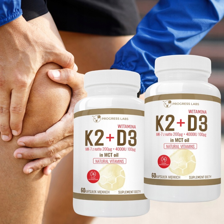 WITAMINA K2 MK-7 200mg+D3 4000IU OLEJU MCT 2 x 60 kapsułek