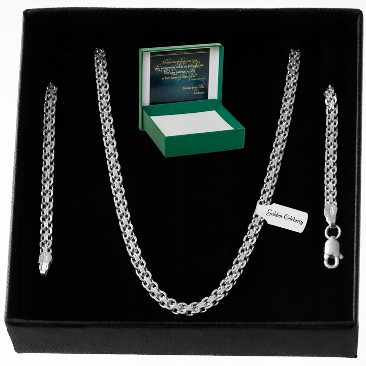 SREBRNY ŁAŃCUSZEK BISMARK 50cm/3mm pr 925 PREZENT