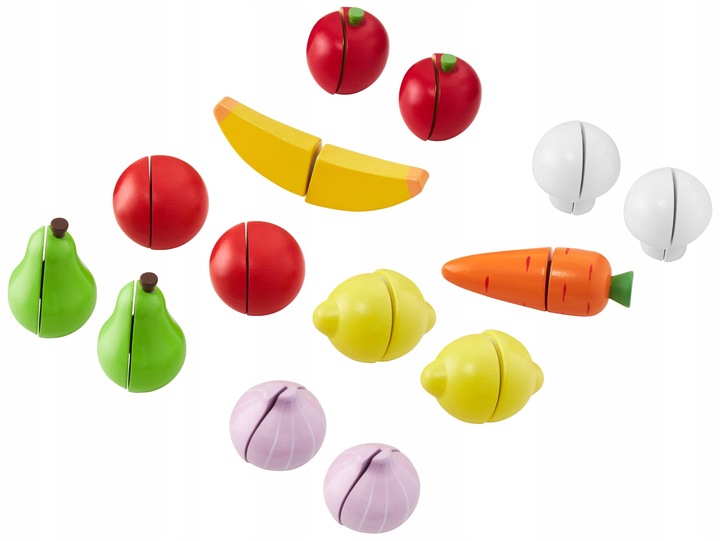 Duży drewniany sklep stragan teatr waga terminal płatniczy warzywa i owoce