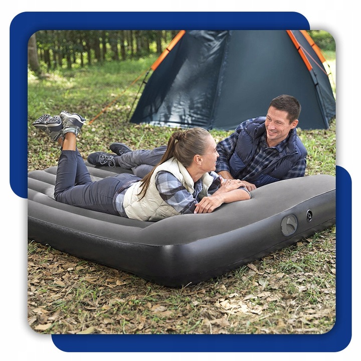 MATERAC DMUCHANY Z POMPKĄ USB ŁÓŻKO DO SPANIA 203 x 152 CM BESTWAY 671BS