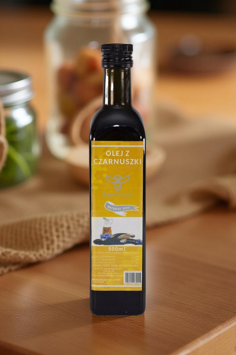 Olej Z Czarnuszki 500ml ml Tłoczony Na Zimno Czarnuszka Nierafinowany