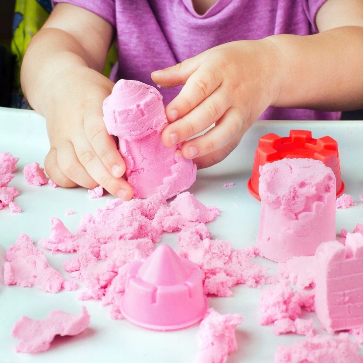 Piasek kinetyczny 3kg ZESTAW NAJWIĘKSZY 115 ELEMENTÓW kolorowy pompka basen