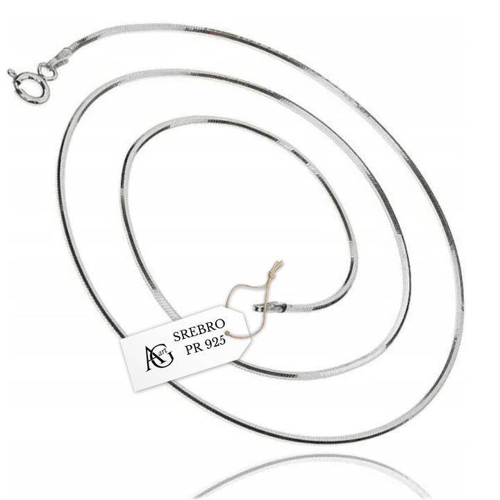 ŁAŃCUSZEK ŻYŁKA ŻMIJKA, 45 CM SREBRO PR925 OPAKOWANIE GRATIS PREZENT