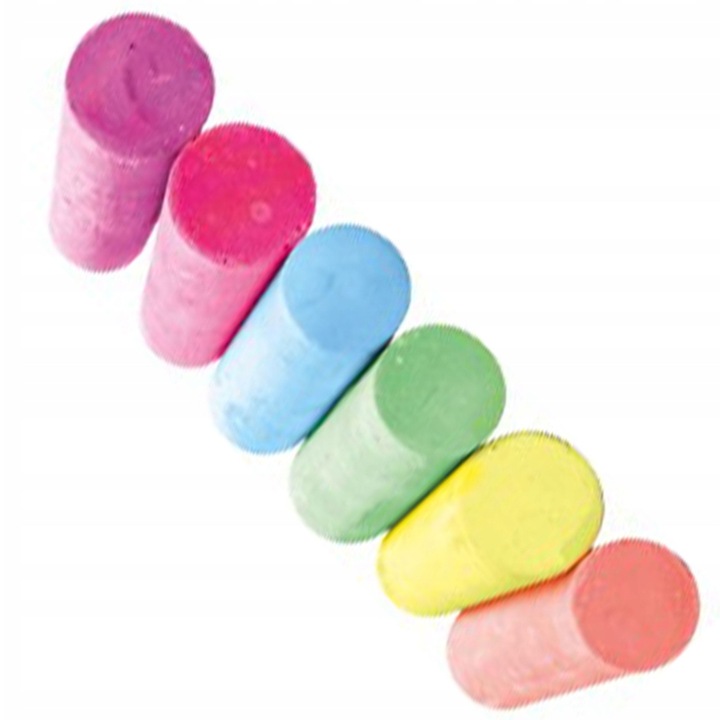 KREDA CHODNIKOWA KOLOROWA GRUBA + NEON 20szt JUMBO KIDEA W WIADERKU