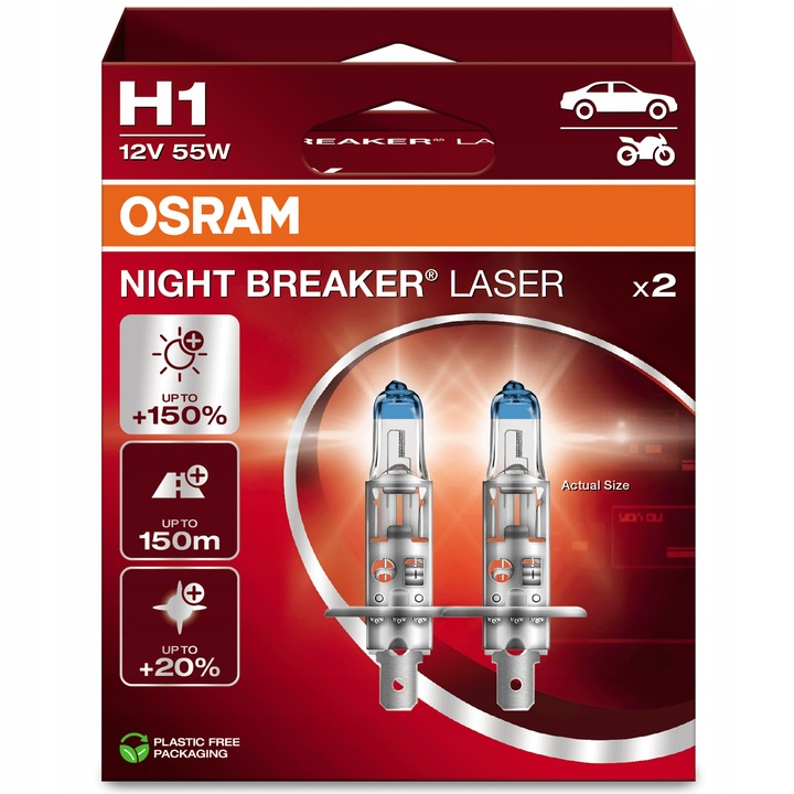 Osram Żarówki Samochodowe Night Breaker H1 NL +150% +150M