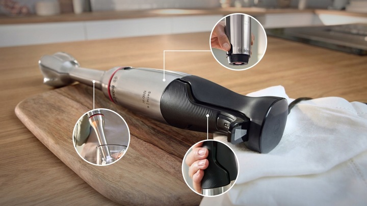 Blender ręczny z pojemnikiem Bosch ErgoMaster Serie 6 1200W Stalowe ostrze