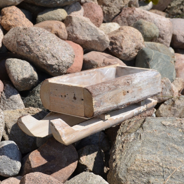 Doniczka donica sanki drewniane kory sanie duże