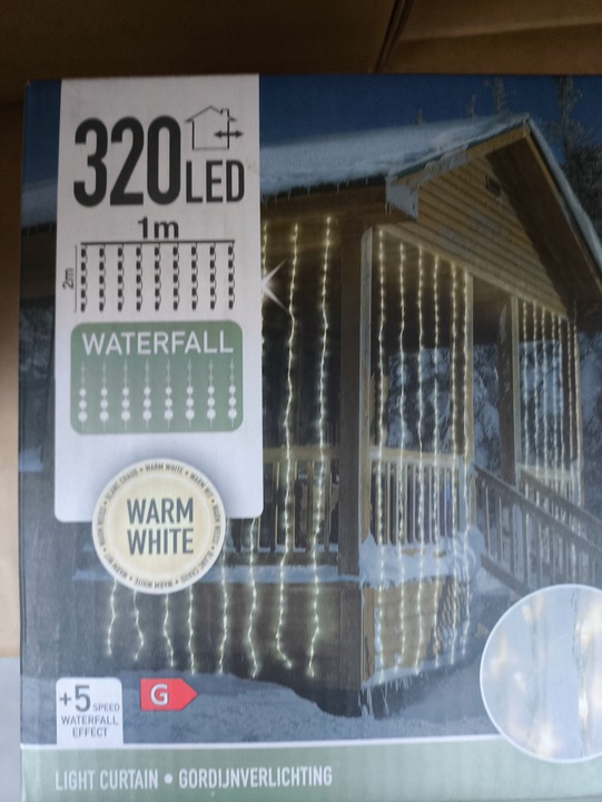 KURTYNA ŚWIETLNA 320 LED CIEPŁE BIAŁE zew/wew programator LAMPKI CHOINKOWE