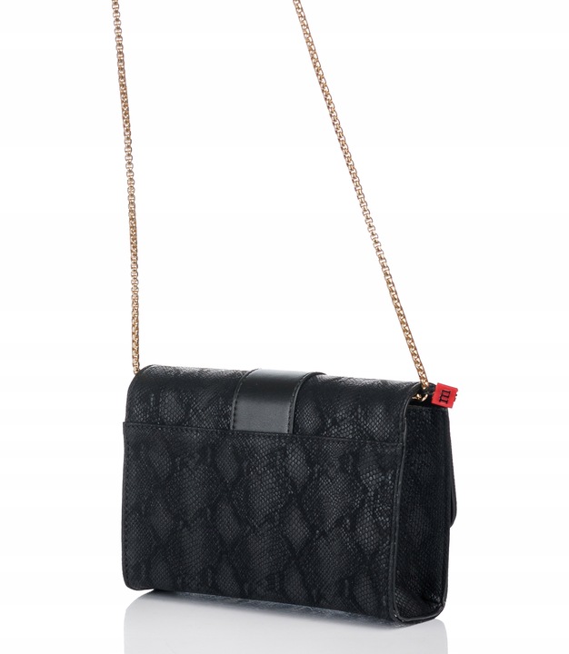 TOREBKA LISTONOSZKA MONNARI WIZYTOWA KOPERTÓWKA Czarna na łańcuszku