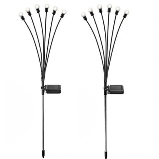 Lampa solarna biała zimna dekoracja taras balkon ogród kuleczki 6led P-376