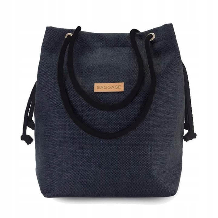 TOREBKA WOREK CAŁA CZARNA SHOPPER TORBA BAGGAGE