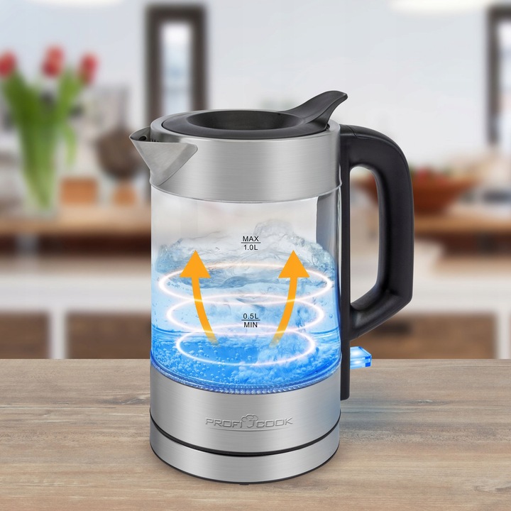 Czajnik elektryczny szklany 1.0 L ProfiCook PC-WKS 1229 G