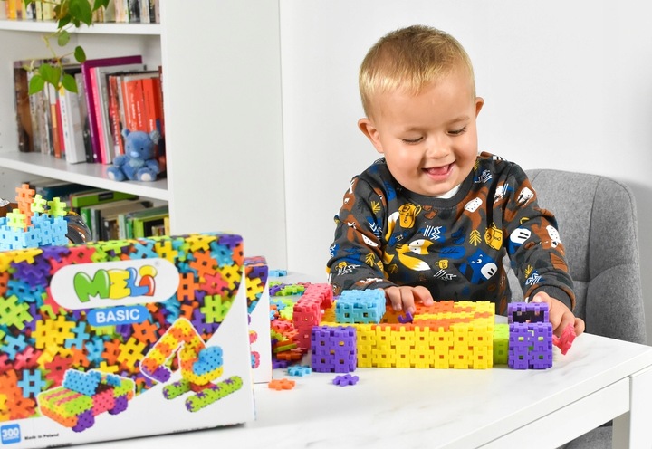 KLOCKI WAFLE KONSTRUKCYJNE MELI Basic 300 El MINI PUZZLE GOFRY EDUKACYJNE