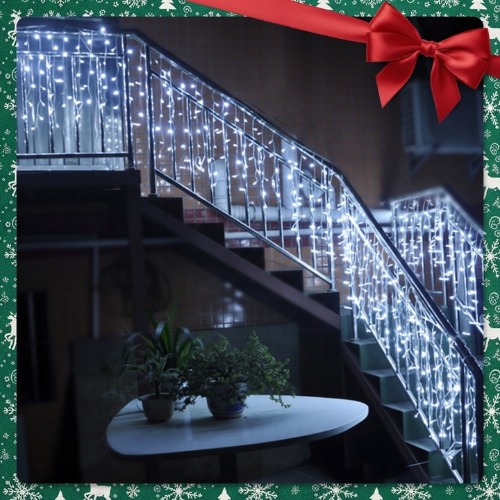 SOPLE LED 300 LAMPKI ZIMNE WISZĄCE 13,5M ZEWNĘTRZNE WEWNĘTRZNE EFEKT FLASH