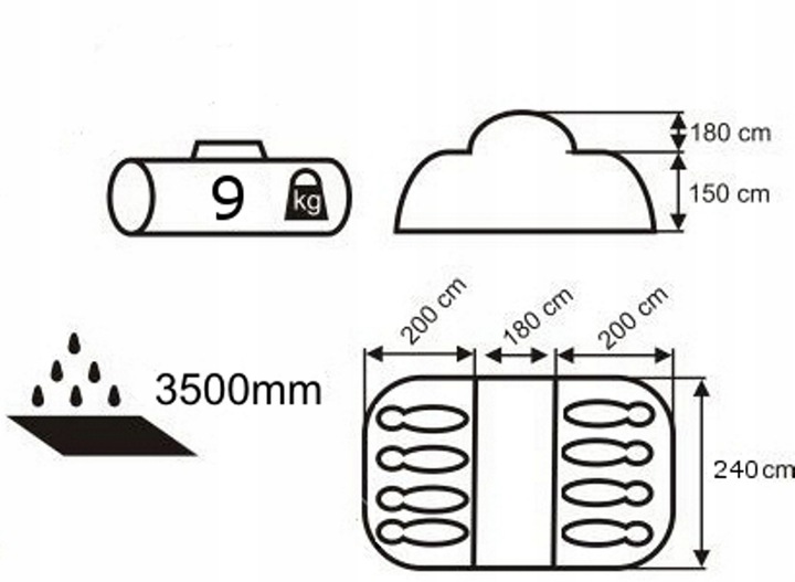 NAMIOT TURYSTYCZNY NADIR 8 PRO ACAMPER 3500mm H2O