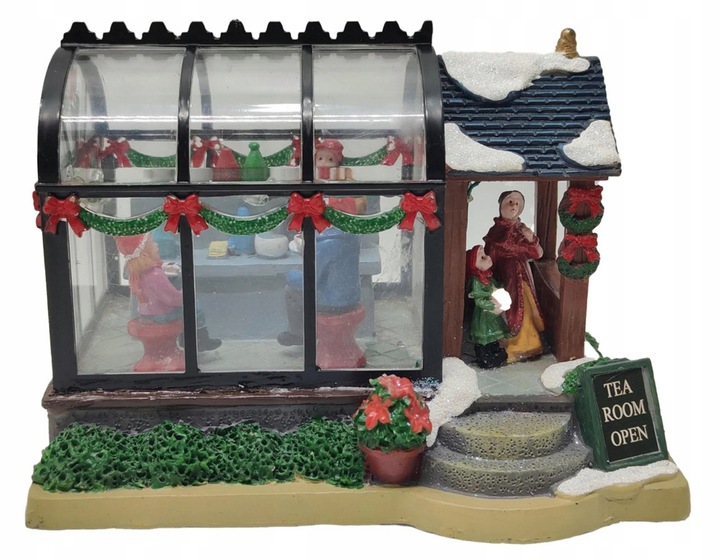 Zimowe miasteczko Ozdoba świąteczna zimowa wioska Herbaciarnia + LED