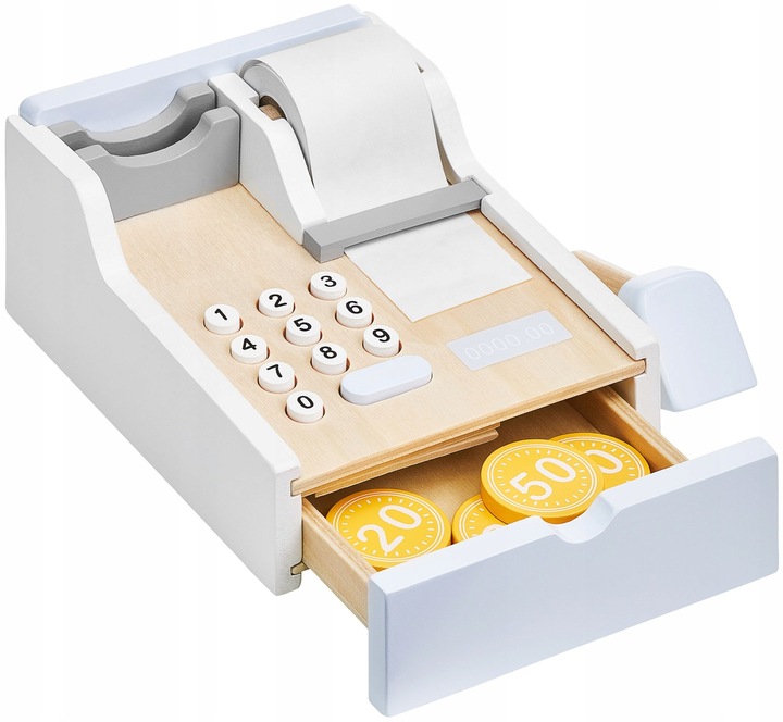 Edukacyjna Zabawka Dla Dzieci Drewniany Stragan z Kasą i Terminalem