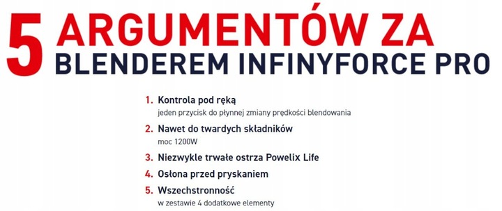 Blender ręczny TEFAL INFINITY FORCE PRO HB95L 5w1