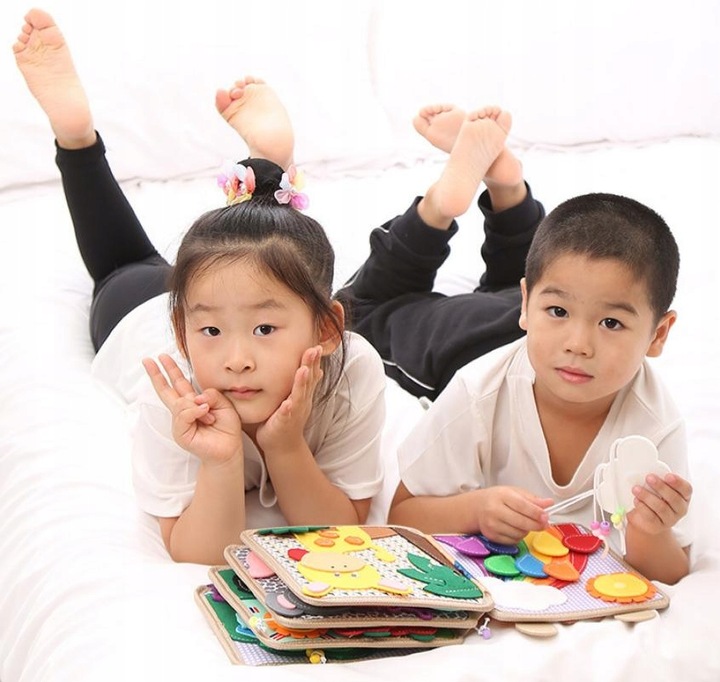 Tablica Manipulacyjna Sensoryczna Montessori Książeczka Zabawka Edukacyjna