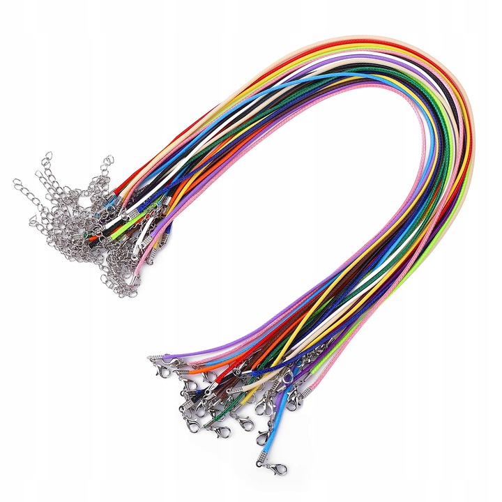 20× Naszyjnik Rzemyk kolor z zapięciem 45cm