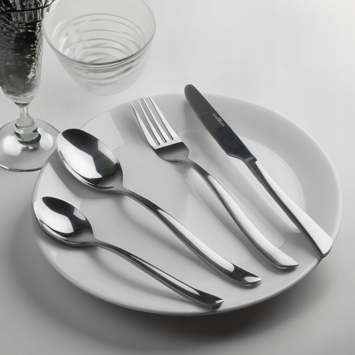 ZESTAW SZTUĆCÓW 16 el komplet sztućce pudełko proste nowoczesne czarne