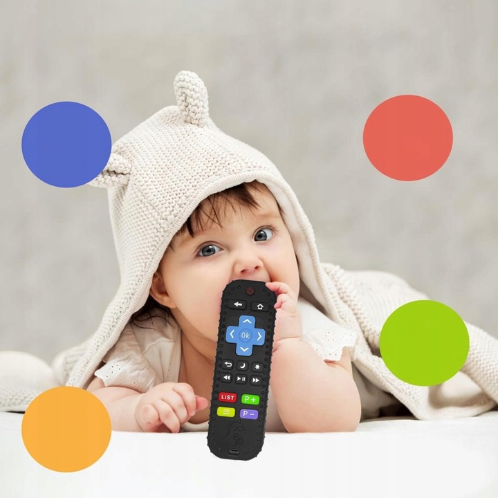 ZĄBKOWANIE ZABAWKI DO ŻUCIA GRYZAK DLA NIEMOWLĄT PILOT CZARNY