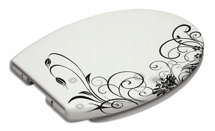 DESKA WC SEDESOWA WOLNOOPADAJĄCA TWARDY DUROPLAST NADRUK GRAFITOWY ESTIVA