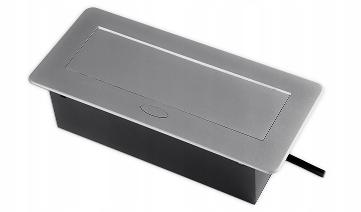 Gniazdo Nablatowe Chowane w Blat Kuchenny Wpuszczane USB-C 2x230V Srebrne