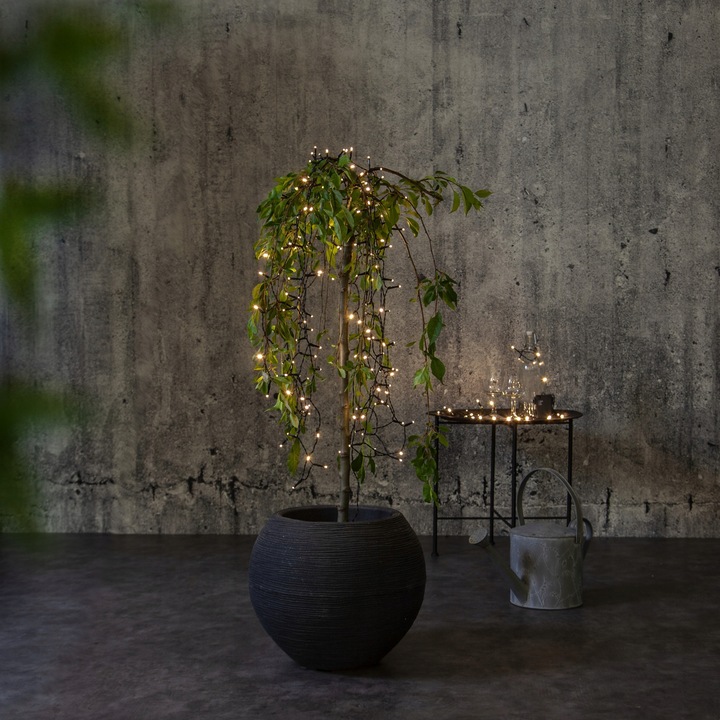 Lampki choinkowe LED 160 diod 11,2m na baterie Timer Białe Ciepłe IP44