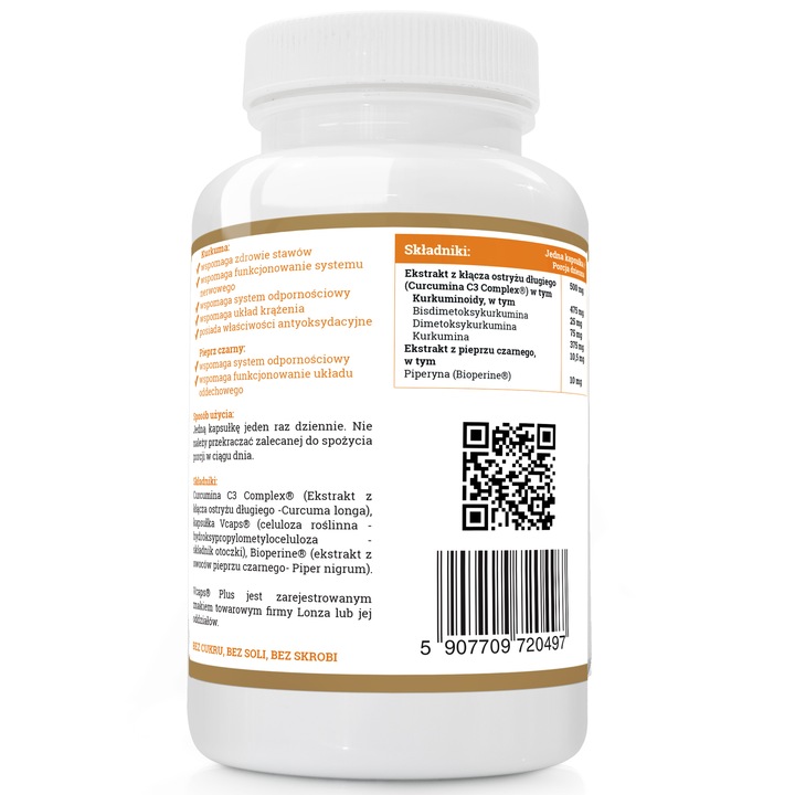 KURKUMINA + PIPERYNA CURCUMIN C3 turmeric 2x120kap
