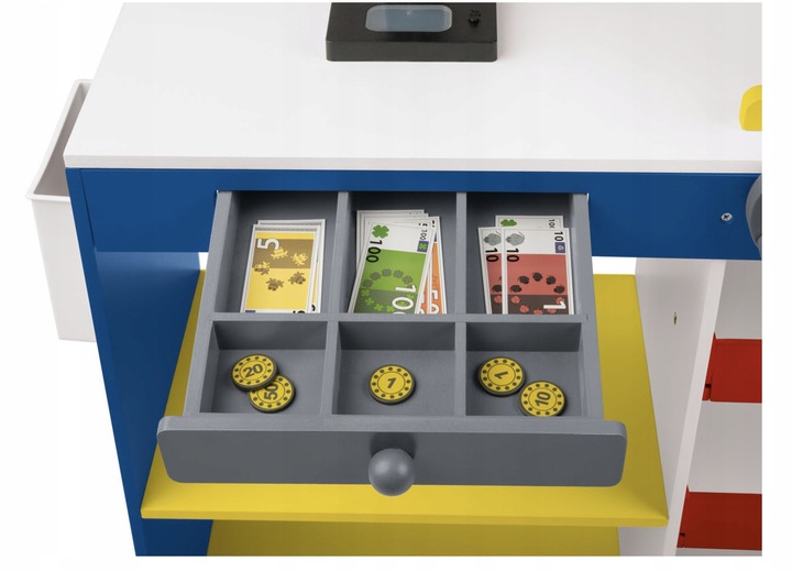 DREWNIANY SKLEP LIDL Z KASĄ I AKCESORIAMI DLA DZIECI PLAYTIVE