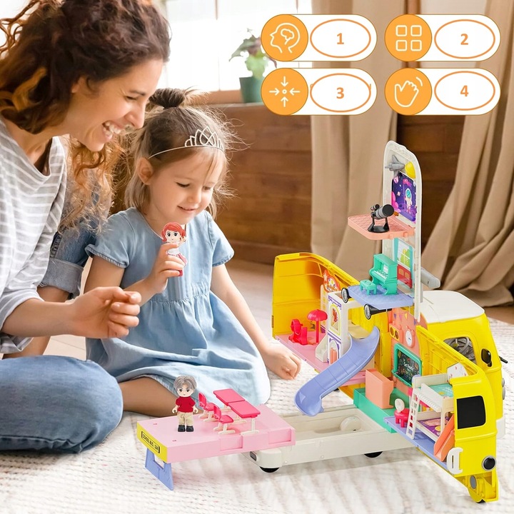 AUTOBUS SZKOLNY JEŹDZIK 2W1 DOMEK SZKOŁA DLA LALEK AKCESORIA