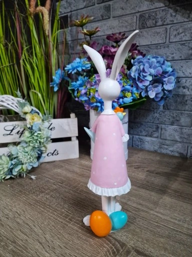 FIGURKA WIELKANOCNY ZAJĄC KRÓLIK z kurą